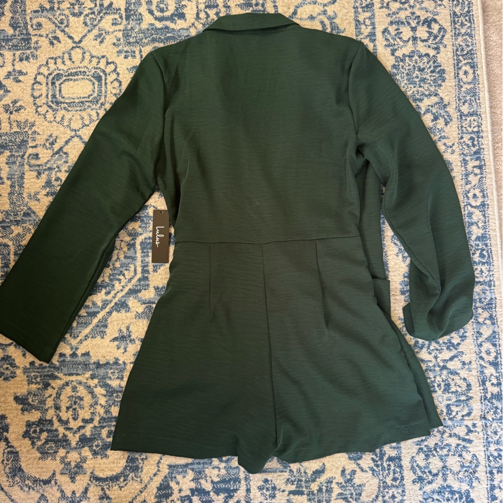 Lulus Hollywood Nights Forest Green Blazer Romper – Size M - NWT - Picture 8 of 8